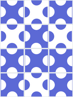 blue and white polka dot tile pattern