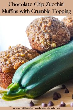 chocolate chip zucchini muffins with crumble topping