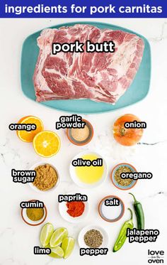 Slow Cooker Pork Carnitas • Love From The Oven Pork Roast Carnitas Crockpot, Easy Carnitas Crockpot, Carnitas Marinade Pork, Carnitas Recipe Crockpot, Slow Cooker Carnitas Pork, Carnitas Dinner Ideas, Pork Butts In The Crock Pot, Pork In Slow Cooker, Authentic Pork Carnitas Recipe