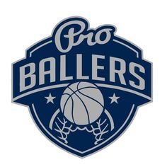 the logo for the basketball team is shown in blue and gray colors on a white background