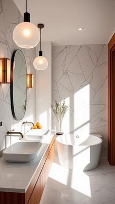 What Are Key Features of an MCM Bathroom? Dark Mid Century Bathroom, Mid Century Modern Bathroom Vanities, Mcm Bathroom Tile, Mid Century Inspired Bathroom, Mid Century Modern Master Bath, Mid Century Bathrooms, Mid Century Modern Powder Room, Midcentury Bathroom Design, Bathroom Mid Century Modern