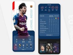 the mobile app is designed to look like it has an image of barcelona's player