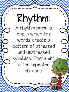 a poem with the words rhythm written on it and an image of a tree