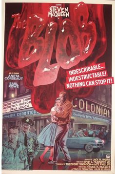 a movie poster for the film blood starring actors, including an older man and woman