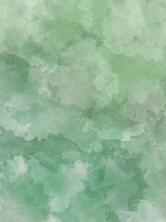 an abstract green background with white clouds and watercolor paint on the bottom right corner