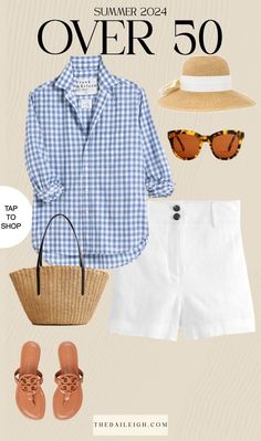 Summer Fashion 2024 Over 50, Summer Shorts Outfits For Women Over 50, Womens Shorts Outfits, Outfits For Over 50 Women, Preppy Look For Women, Summer Fashion Over 50, Shorts Outfits Women Over 40, Skirt Outfits For Women, Chic Travel Outfit