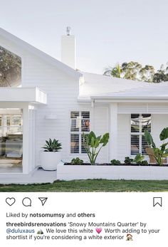 the instagram page for instagram is shown with an image of a white house