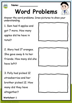 the word problems worksheet for children to learn how to write words and numbers