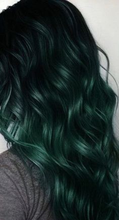 Dark hunter emerald green with faded tips clip in hair | Etsy Dark Green Hair, Latest Hair Color, Dark Ash, Braid Hairstyle, Hair Dark, Dye Colors, Fantasy Hair, Winter Hair Color