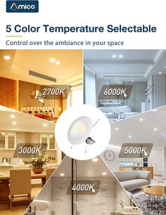 the 5 color temperature selector is shown in this brochure, and shows how it works