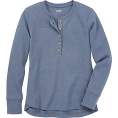 Women's Burly Thermal Long Sleeve Henley Cozy Cotton Tops, Snug Solid Cotton Top, Cozy Snug Cotton Top, Women's Henley, Duluth Trading Company, Bring The Heat, Duluth Trading, Thermal Long Sleeve, Rib Knit