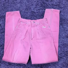 Very Good Distressed Vintage Condition Unique Fading Inner Outer Butt Side Leg. Darker On The Outside And Fade Inner. Small White Fading Spots, And One Small Darker Spot Faded Jeans, Wrangler Jeans, Colored Jeans, Tapered Legs, The Outsiders, Women Jeans, Pink, White