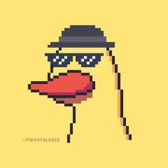 an image of a pixelated man wearing sunglasses and a hat with his tongue sticking out