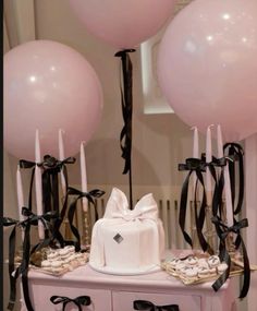 Black White And Pink Birthday Decor, Pink Black And White Party Decorations, A Tiny Bit Older Party Decor, Black Bow Themed Birthday Party, Pink Bday Theme, Pink And Black Birthday Theme, Coquette Birthday Theme, Black And Pink Sweet 16, Black And Pink Balloons