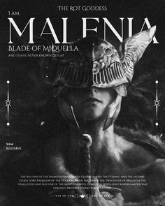 the poster for malfina, which features an image of a man wearing a helmet