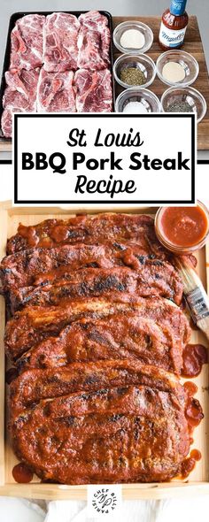 the bbq pork steak recipe is ready to be cooked in the oven and served