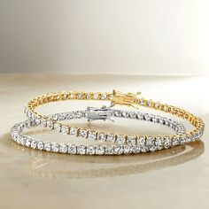 Ross-Simons - 6.00 ct. t. w. Diamond Tennis Bracelet in 14kt Yellow Gold. 7". Classically styled for the ultimate level of sophisticated elegance. This traditional tennis bracelet dazzles with an impressive 6.00 ct. t. w. of round brilliant-cut diamonds, shimmering from end to end in 14kt yellow gold. An absolute must-have for any fine collection - you will feel such a glow when you try it on. Double-latch safety. Box clasp, diamond tennis bracelet. Diamond birthstones are the perfect gift for A Classic Yellow Gold Tennis Bracelet For Formal Events, Classic Gold Bracelet With Brilliant Cut For Formal Occasions, Formal Yellow Gold Tennis Bracelet With Diamond Accents, Exquisite Diamond Accented Tennis Bracelet For Formal Occasions, Formal Flexible Cubic Zirconia Tennis Bracelet, Timeless Flexible Tennis Bracelet For Anniversary, Elegant Flexible Tennis Bracelet For Formal Occasions, Luxury Flexible Round Tennis Bracelet, Yellow Gold Tennis Bracelet For Formal Occasions