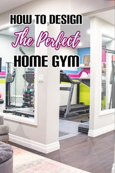 Home gym design How To Create Home Gym, Glam Home Gym, Fitness Room Ideas Home Gyms House, Corner Gym Ideas, Small Space Gym Ideas, Feminine Home Gym Ideas, Upstairs Home Gym, Home Gym In Dining Room, Work Out Rooms At Home