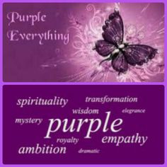 the words purple are written in different languages, and there is an image of a butterfly on