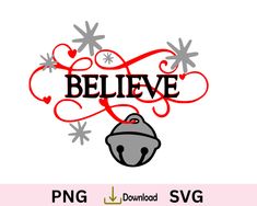 the believe svg file is shown in red and gray