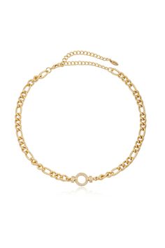 Eternity Crystal Circle Chain Link Necklace Crystal Circle, Circle Chain, Casual Chique, Trendy Fashion Jewelry, Gold Piece, Silver Dress, Gold Plated Chains, Necklace Sizes, Chain Link Necklace