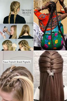 Easy hair braiding tutorials for step by step hairstyles. Cool hair ideas for adults and teens, girls. Long, medium or short lengths. #howtobraidhair Braiding Tutorials, Step By Step Hairstyles, Hair Braiding, Easy Hair, Braided Hairstyles Tutorials, Diy Projects For Teens