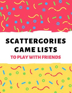 the cover of scattergories game lists to play with friends