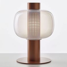 a lamp that is on top of a table