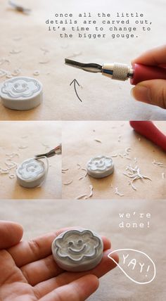 the instructions for how to make an ornament with buttons and glue on it