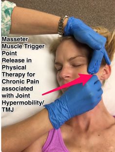 The masseter muscles — responsible for “mastication,” or chewing. Our masseter muscles are also part of a bigger, more complex muscular network that links to many other muscles in our bodies. Masseter muscles help keep the head on the spine, the joints of the head and neck in place, and stay in communication with other […] Hyper Mobility Syndrome, Masseter Muscle Massage, Hypermobility Exercises, Masseter Muscle, Jaw Exercises, Trigger Point, Muscle Pain Relief