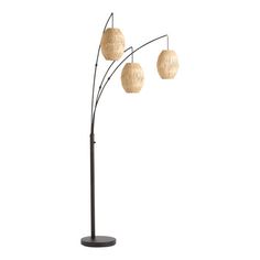 three light floor lamp with round shades