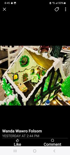 an image of a gingerbread house made to look like it's coming out of the woods