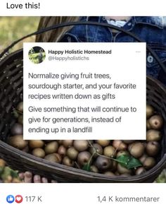 a person holding a basket full of potatoes with the caption'i love this '