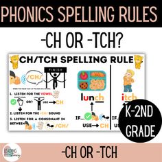 the phonics spelling rules for ch or tch