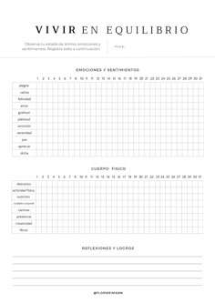 an image of a table with numbers in spanish and english on the top right hand corner