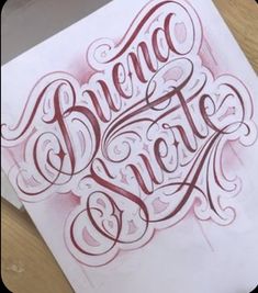 a piece of paper that has some type of lettering on it with the words venice street written in cursive writing