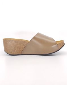 Strapless Wedge - Caribon - Nectar Creations Medium Wedges, Natural Coffee, Platform Heel, Coffee Colour, Colored Leather, Platform Wedges, Platform Heels, Mule Shoe, Leather Upper