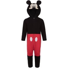 Disney Mickey Mouse Newborn Baby Boys Zip Up Costume Coverall 3-6 Months Color: Black.  Gender: male.  Age Group: infant. Toddler Boy Costumes, Mickey Mouse Costume, Mickey Mouse Characters, Up Costume, Mouse Costume, Disney Toddler, Coverall Jumpsuit, Up Costumes