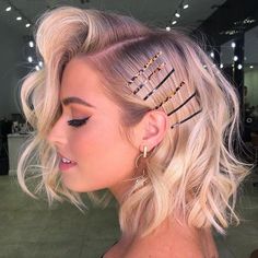 Blond Hairstyles, Cute Prom Hairstyles, Medium Blonde Hair, Fabulous Hair, Prom Hairstyles For Short Hair, Short Blonde, Girl Short Hair