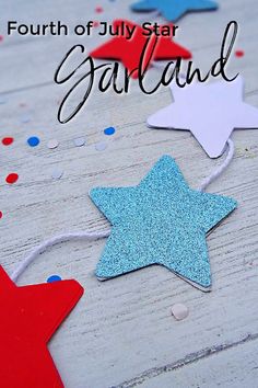 fourth of july star garland with text overlay