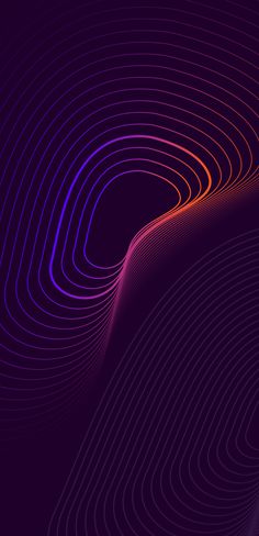 an abstract background with lines and curves in purple, orange and pink colors on a black background