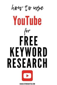 the words how to use youtube for free keyword research are shown in red and black