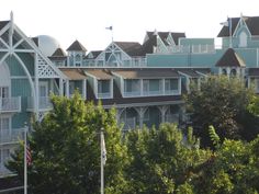 a row of houses with balconies on top of them