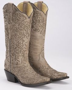 Corral Womens Bone Cutout Cowgirl Boots - Snip Toe, Beige/khaki Bride Cowboy Boots, Corral Cowgirl Boots, Cowgirl Boots Wedding, Classic Black Boots, Cowboy Boots Brown, Pretty Little Dress, Womens Cowgirl Boots, Wedding Boots, Dan Post