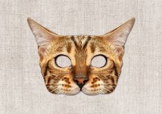 Bengal Cat Printable Mask, Cat, Photo-Real Cat Mask, Printable Halloween Mask, Printable Mask, Cat C Orange Tabby Cat Therian Mask Idea, Cat Mask Printable, Halloween Mask Printable, Cat Face Mask Printable, Halloween Cat Ears Mask With Whiskers, Cat Design Eye Mask For Costume, Woman Cat Mask, Printable Halloween Masks, Printable Animal Masks