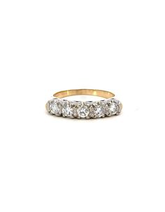 Embrace the harmonious blend of classic elegance and contemporary design with our 14KT Two-Tone Gold Diamond Ring. This exquisite piece features a captivating yellow gold band, seamlessly transitioning into white gold at the top, where five meticulously selected round diamonds are securely held. The dual-tone design not only accentuates the brilliance of the diamonds but also offers a versatile aesthetic that complements any look. These round diamonds, with a combined weight of .70 carats, are artfully arranged to capture and reflect light from every angle, ensuring a display of dazzling brilliance and clarity. The choice of two-tone gold adds depth and complexity to the design, allowing the luminosity of the diamonds to stand out even more prominently. With a total weight of 2.00 dwt, thi Depth And Complexity, Two Tone Ring, Versatile Aesthetic, Perfect Marriage, Gold Diamond Ring, Gold Diamond Rings, Modern Aesthetics, Gold Band, Chicago Il