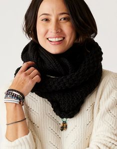 Infinity and beyond is where the Harper Infinity Scarf is ready to take you. Wrap yourself in infinite style and warmth all in flattering colors with a chunky textural stitch. Honeycomb Stitch, Button Scarf, Snood Scarf, Carved Designs, Look After Yourself, Hugs And Kisses, Yarn Shop, Wool Scarf, Infinity Scarf