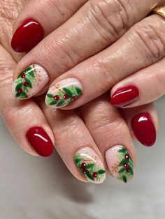 Tree Nail Art, Toenail Designs, Christmas Manicure, Tree Nails, Nagel Tips, Nail Art Kit, Oval Nails, Xmas Nails, Stick On Nails