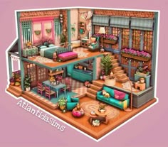 an image of a doll house with furniture