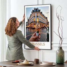 Brussels Cityscape Illustration Poster Ice Cream Belgium Travel Art Print Architecture European Cityscape Unique Gift Street Scene Belgian - Etsy UK